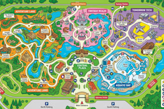 design site plan, property map, directory, event and tourist map