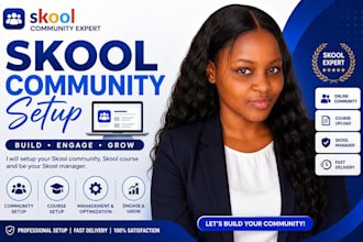 setup your skool community, skool course and be your skool manager online course