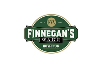 design monogram traditional irish pub logo
