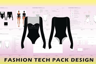 create tech packs and technical sketches for clothing