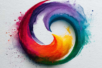 design a handrawn watercolor logo