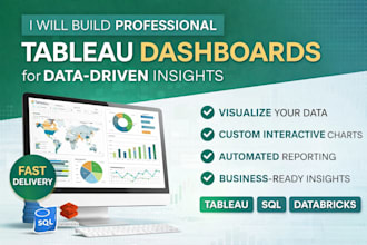 build interactive tableau dashboards, sql reports, and databricks pipelines