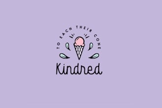 design clean cheerful whimsical vegan ice cream business logo