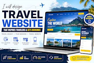 design travel agency ebsite, tour booking website airbnb travel website design