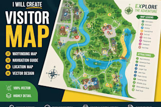 create visitor map wayfinding map navigation guide location map vector design