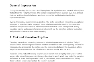 human beta reading with detailed manuscript feedback