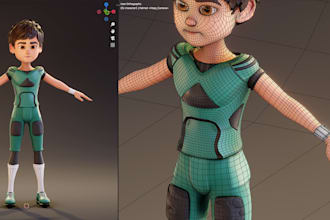 create a stylized 3 cartoon character model for games, animation, and VR