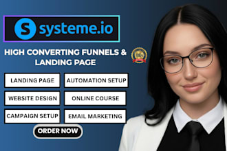 create systeme io website systeme io landing page and sales funnel