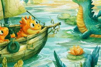 create digital watercolor illustrations for a children book