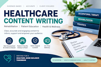 write healthcare and rehabilitation articles