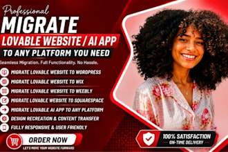 migrate lovable website to wordpress,wix, weebly, square space,lovable ai app