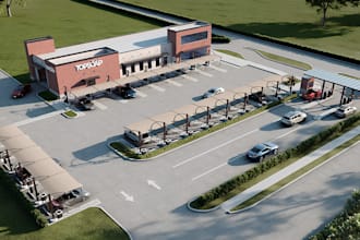 design realistic 3d car wash, auto detailing and vehicle service facilities