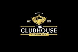 design golf club themed cigar lounge logo