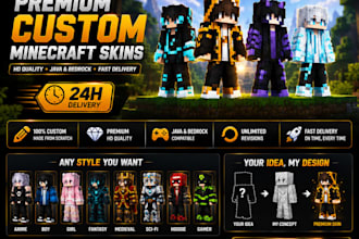 design premium minecraft skins only in 24 hours