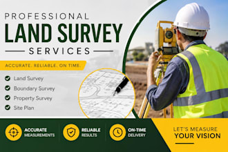 create land survey, boundary survey, property survey and site plan