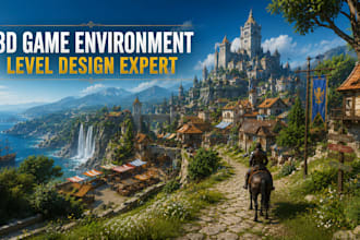design 3d game environment, game level design, game environment in unity 3d, ue5