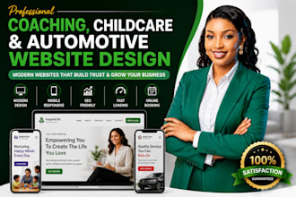 design coaching website online coaching automotive and childcare website