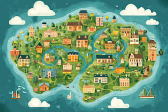 draw vector map in illustrator