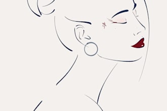 draw a minimalist line art portrait from your photo