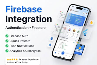integrate firebase authentication, firestore, fcm in flutter app
