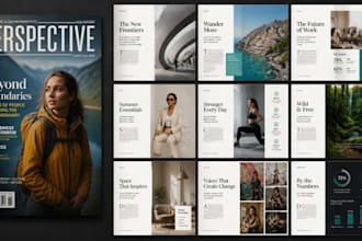 design magazine flyer, layout, product catalog and brochure
