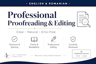 proofread and edit your english or romanian documents