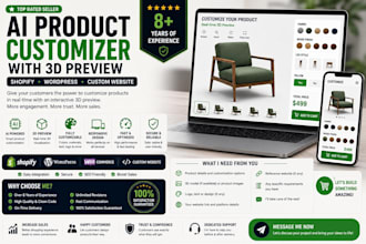 build ai product customizer with 3d preview for shopify wordpress custom website