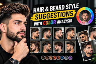 advice the hairstyle, beardstyle and color analysis for you in 24 hours