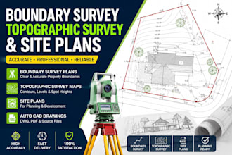 create boundary survey, topographic survey and site plans land surveyor grading