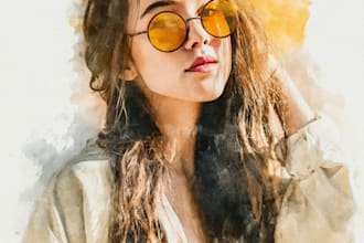 create watercolor and digital illustrations