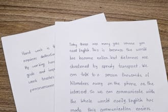 provide neat handwriting and professional articles