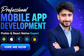 develop flutter or react native app for android and ios