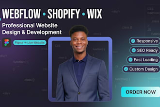 design, develop webflow, shopify or wix website, figma to webflow
