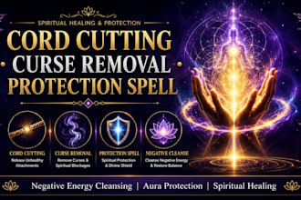 cast cord cutting spell, remove curse, protection spell negative cleanse removal