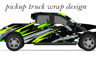 design pickup truck of truck,van,car,trailer,any vehicle wrap design