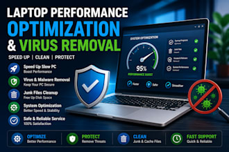 laptop performance optimization and virus removal