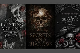 design dark romance book cover, fantasy cover design and kdp