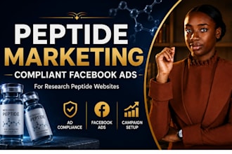 do compliant peptide marketing, peptide facebook ads for research peptide