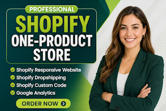 build premium one product shopify dropshipping store