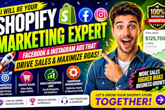 set up and manage shopify meta ads manager, facebook ads, instagram ads campaign