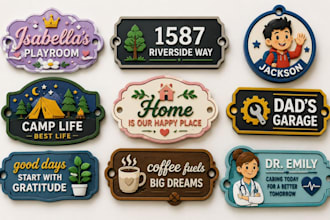 design any flat 3d logo nameplate badge keychain bag tag bookmark 3mf multicolor