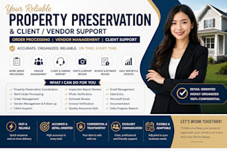 provide property maintenance, vendor management and order processing support