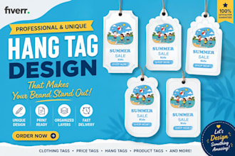 create a modern, premium, and print ready hang tag design