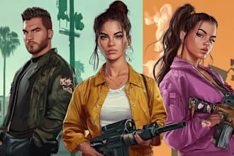 draw your gta art style cartoon portrait