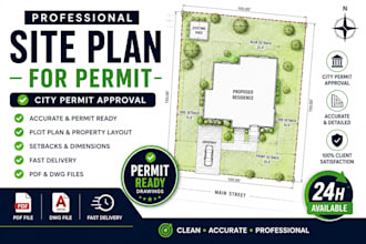 draw a professional site plan for city permit approval