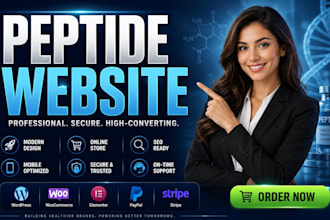 build peptide website peptide store supplement website biotech website