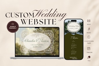 customize a luxury canva wedding website