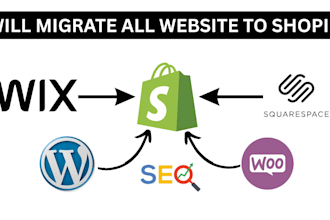 migrate wordpress website, woocommerce, wix, squarespace migration to shopify
