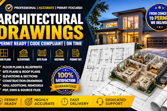 draw architectural floor plans permit drawings blueprint and site plan