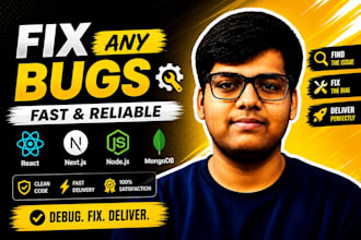 fix bugs in your react ,mern or nextjs website
